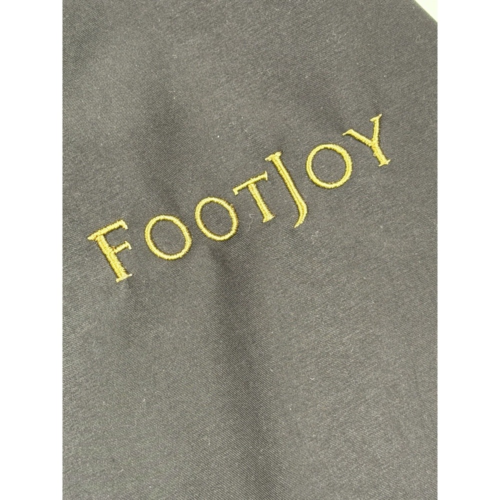 Vintage FJ Footjoy Golf Rain Wind Shirt V Neck Jacket Mens Sz L Black Pockets - Picture 5 of 12